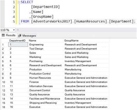 (SELECT DNAME FROM DEPARTMENT. . Iseries sql select into data structure